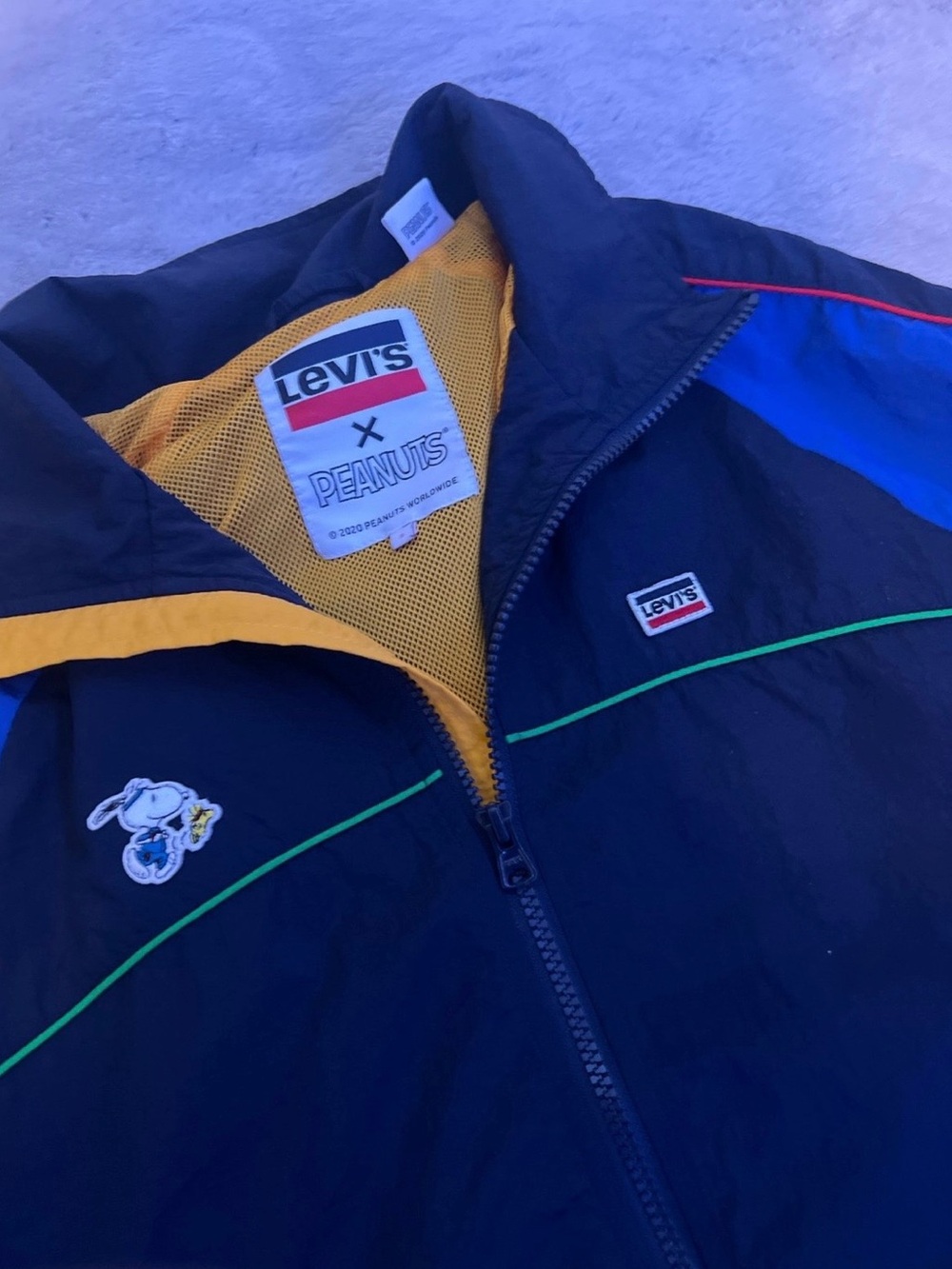 Levi's x Peanut Windbreaker with Blue, Yellow & Green Accents